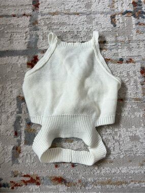 SHEIN White Knit Cutout Crop Top